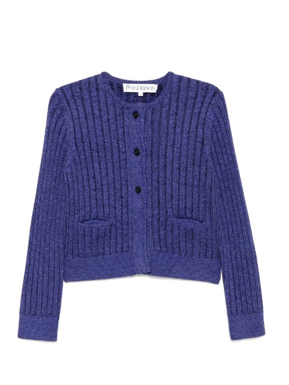 JW ANDERSON Purple Ribbed Knit Cardigan Small